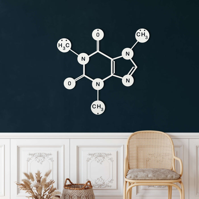 Caffeine Molecule Metal Wall Art - Decor available at Dekadron for $74.90