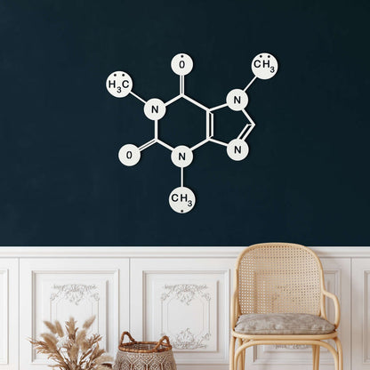 Caffeine Molecule Metal Wall Art - Decor available at Dekadron for $74.90