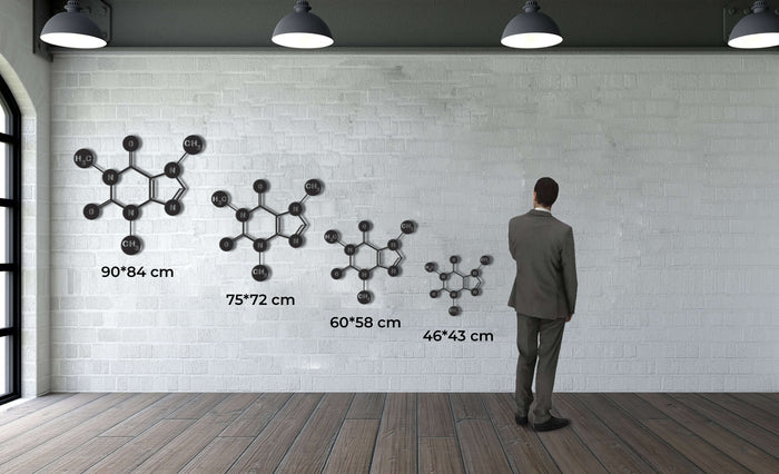 Caffeine Molecule Metal Wall Art - Decor available at Dekadron for $69.90