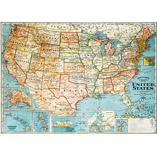 Cavallini Poster USA Map