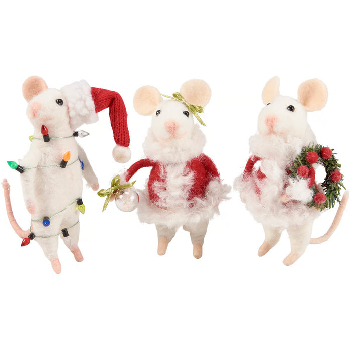 Christmas Mice Set of Three Santa and Mrs Claus #279