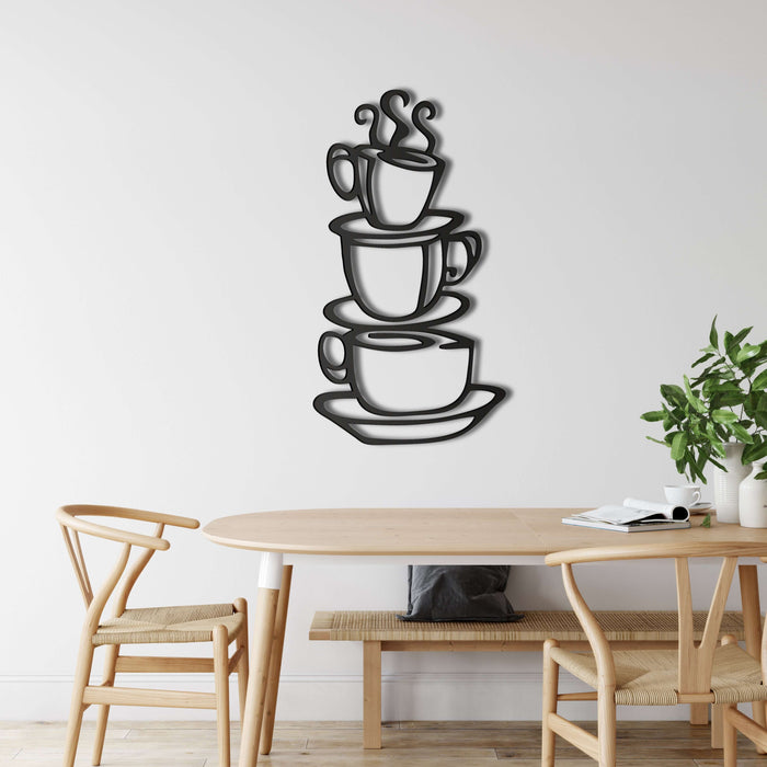 Coffee Cups Metal Wall Art - Decor available at Dekadron for $64.90