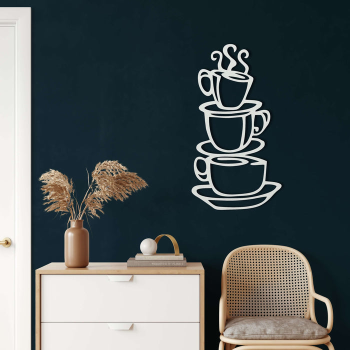 Coffee Cups Metal Wall Art - Decor available at Dekadron for $69.90