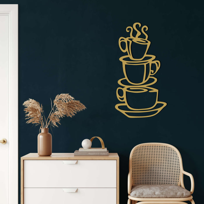 Coffee Cups Metal Wall Art - Decor available at Dekadron for $69.90