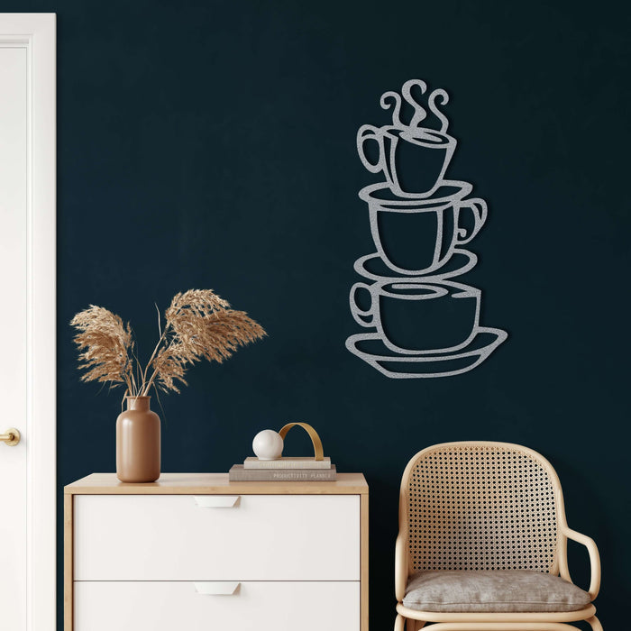 Coffee Cups Metal Wall Art - Decor available at Dekadron for $69.90