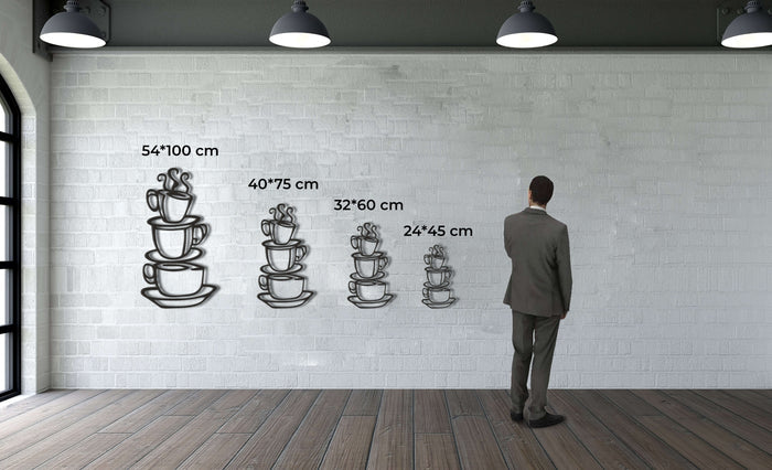 Coffee Cups Metal Wall Art - Decor available at Dekadron for $64.90
