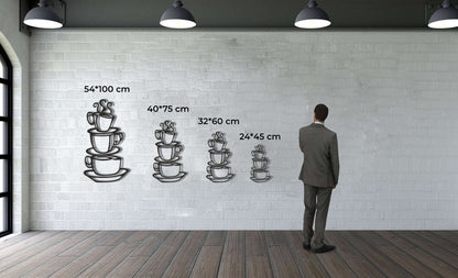 Coffee Cups Metal Wall Art - Decor available at Dekadron for $64.90