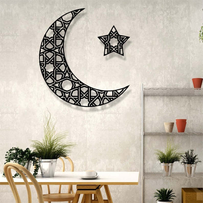 Crescant And Star Metal Wall Art - Decor available at Dekadron for $79.90