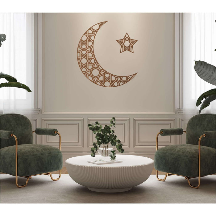 Crescant And Star Metal Wall Art - Decor available at Dekadron for $84.90