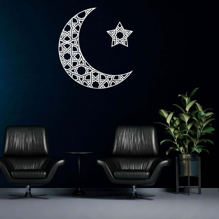 Crescant And Star Metal Wall Art - Decor available at Dekadron for $84.90