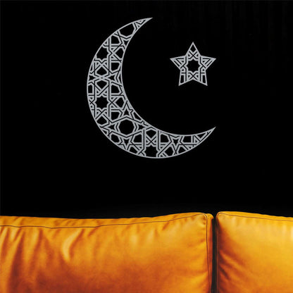 Crescant And Star Metal Wall Art - Decor available at Dekadron for $84.90