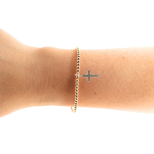 Cross Gold Charm Bracelet