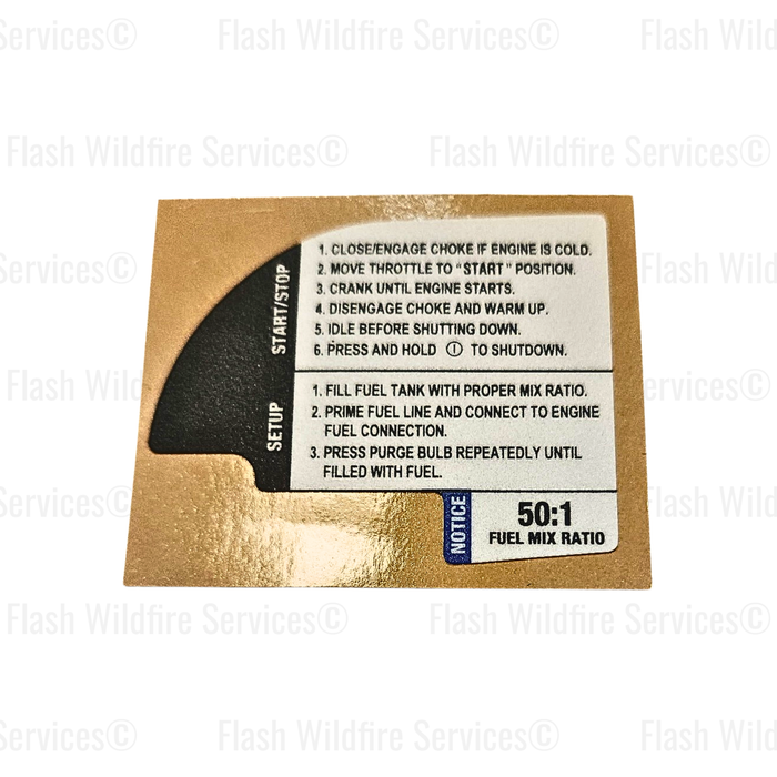 Decal - Start/Stop Instructions - Watson - 701761 -  Genuine WATERAX Parts