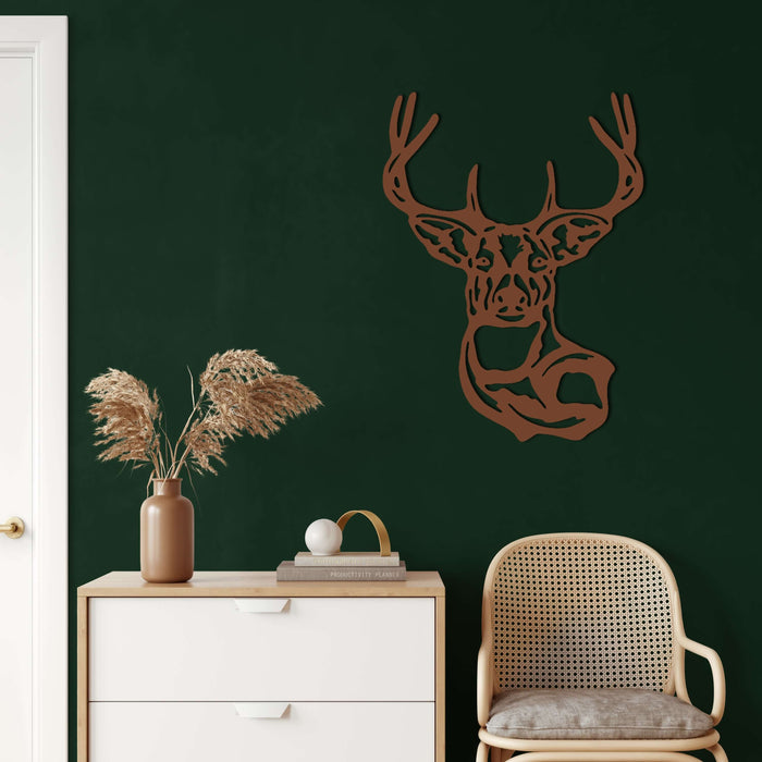 Deer Head Metal Wall Art - Decor available at Dekadron for $69.90