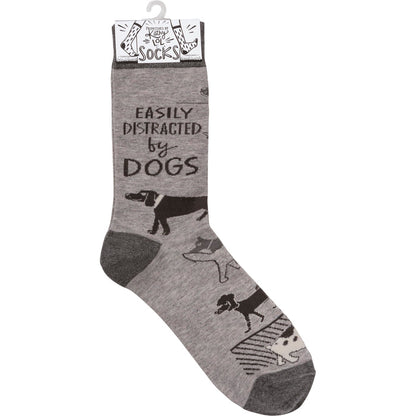 "Easily Distracted by Dogs" Socks #100-S320