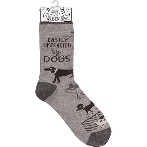 "Easily Distracted by Dogs" Socks #100-S320