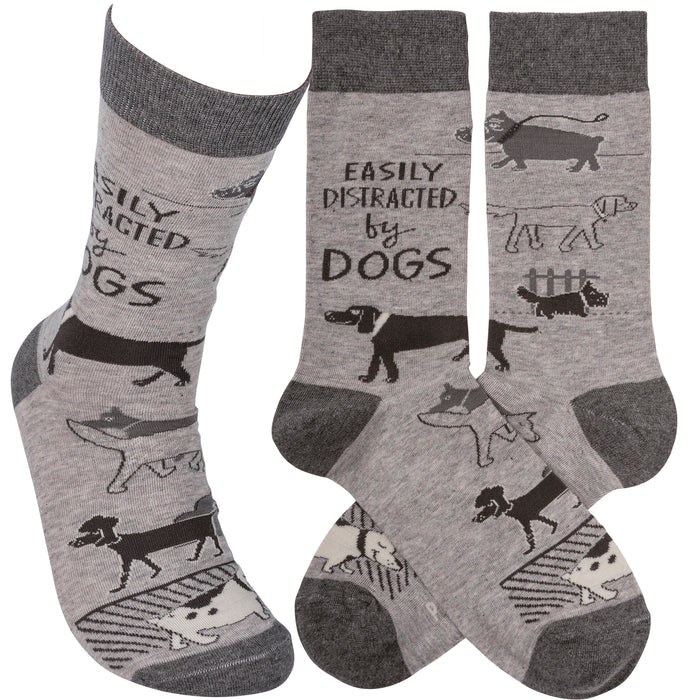 "Easily Distracted by Dogs" Socks #100-S320