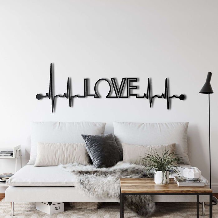 Ekg Love Metal Wall Art - Decor available at Dekadron for $69.90