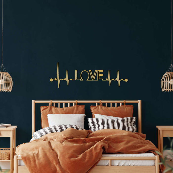 Ekg Love Metal Wall Art - Decor available at Dekadron for $74.90