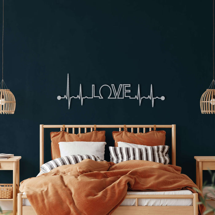 Ekg Love Metal Wall Art - Decor available at Dekadron for $74.90