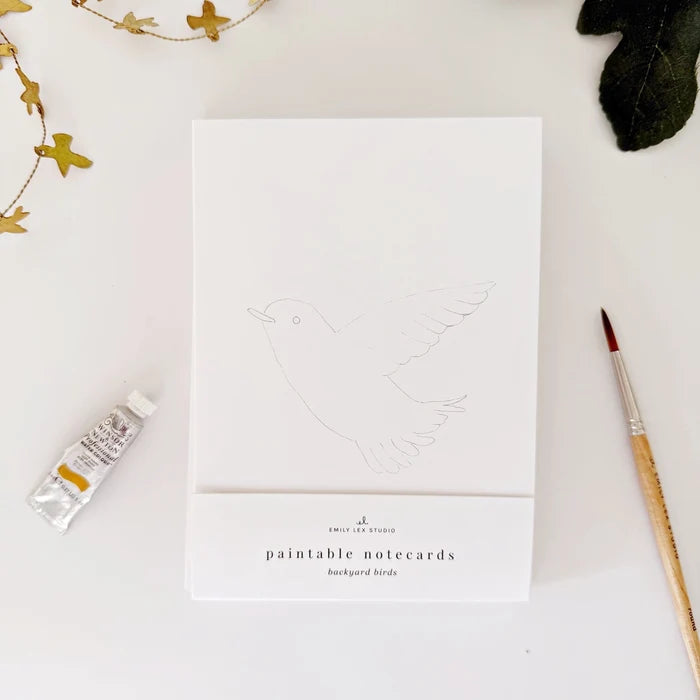 Emily Lex Studios Watercolor Paintable Notecards Backyard Birds