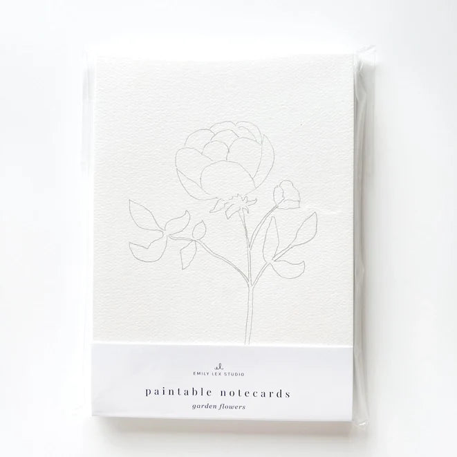 Emily Lex Studios Watercolor Paintable Notecards Garden Flowers