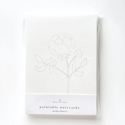 Emily Lex Studios Watercolor Paintable Notecards Garden Flowers