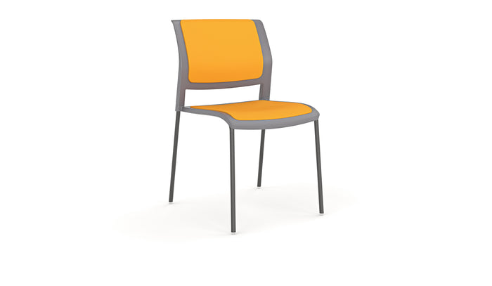 Game Chair With Upholstery - 4 Leg - Black Frame