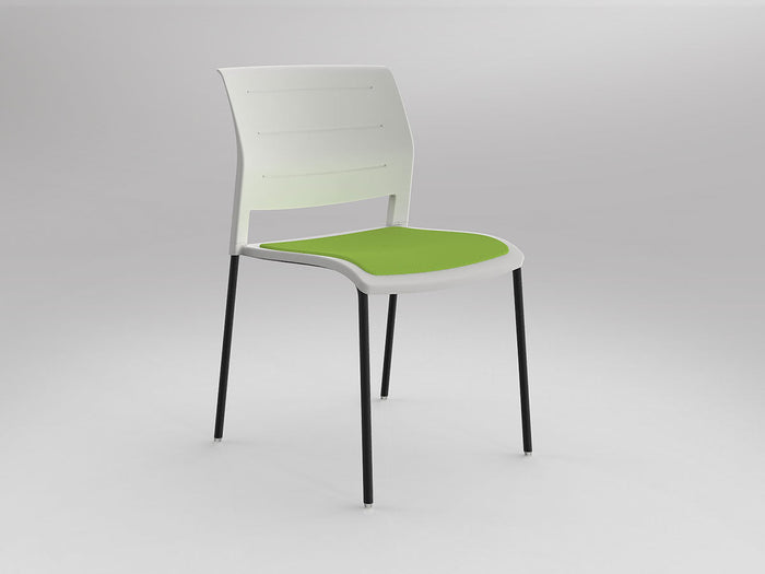 White / Seat upholstered only / Breathe Lime Green