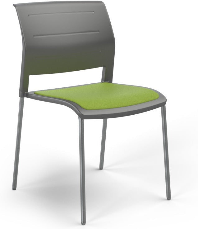 Charcoal / Seat upholstered only / Breathe Lime Green