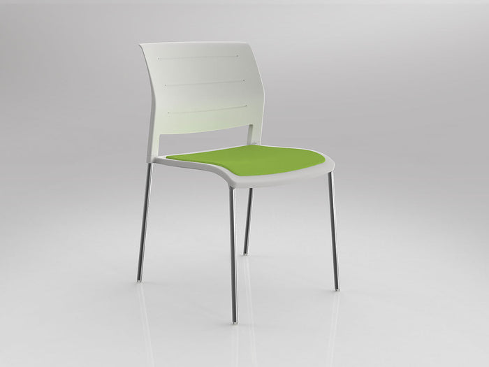 Game Chair With Upholstery - 4 Leg - Chrome Frame