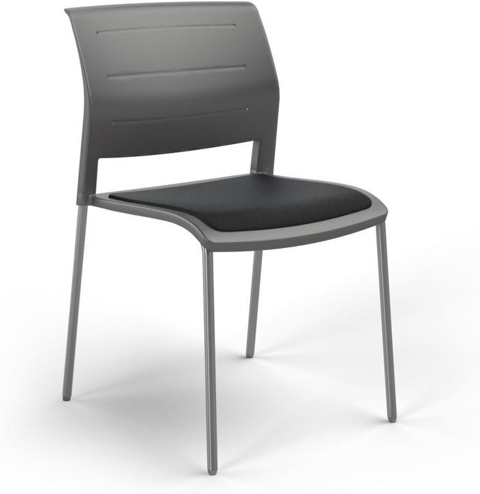 Game Chair With Upholstery - 4 Leg - Chrome Frame