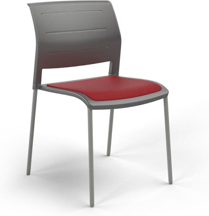 Charcoal / Seat upholstered only / Breathe Tomato Red