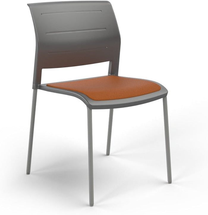 Charcoal / Seat upholstered only / Breathe Bright Orange