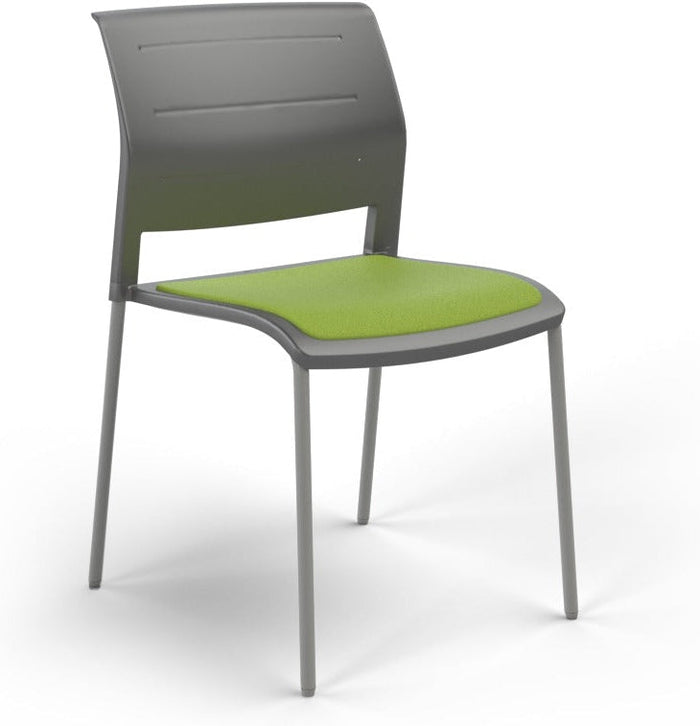 Charcoal / Seat upholstered only / Breathe Lime Green