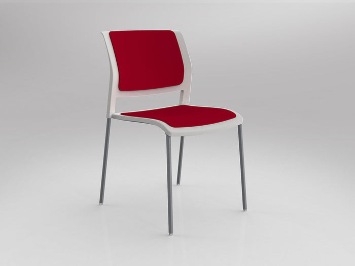 White / Fully Upholstered / Breathe Tomato Red
