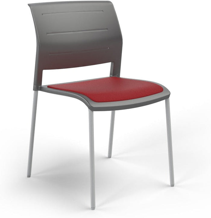 Charcoal / Seat upholstered only / Breathe Tomato Red