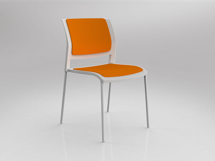 White / Fully Upholstered / Breathe Bright Orange