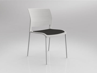 Game Chair With Upholstery - 4 Leg - White Frame