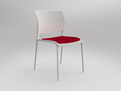Game Chair With Upholstery - 4 Leg - White Frame