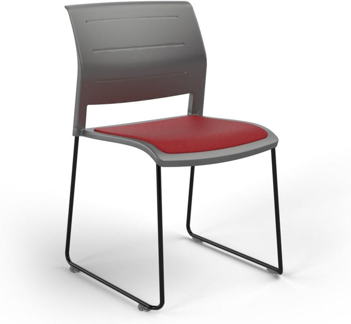 Charcoal / Seat upholstered only / Breathe Tomato Red