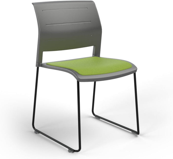 Charcoal / Seat upholstered only / Breathe Lime Green