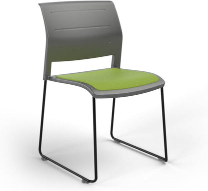 Charcoal / Seat upholstered only / Breathe Lime Green