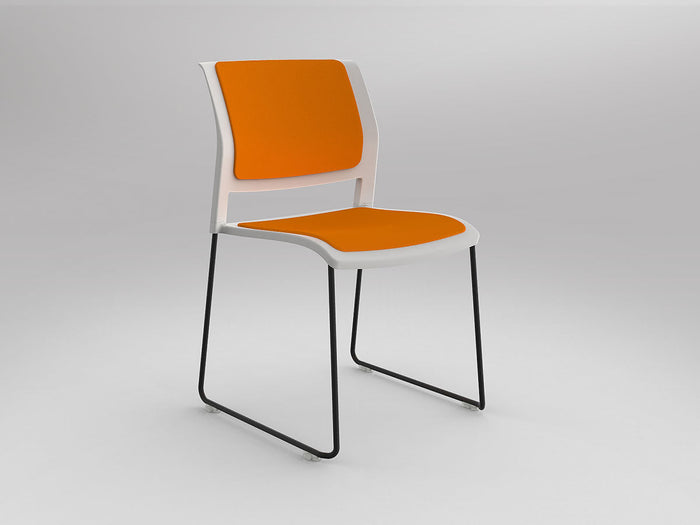 White / Fully Upholstered / Breathe Bright Orange