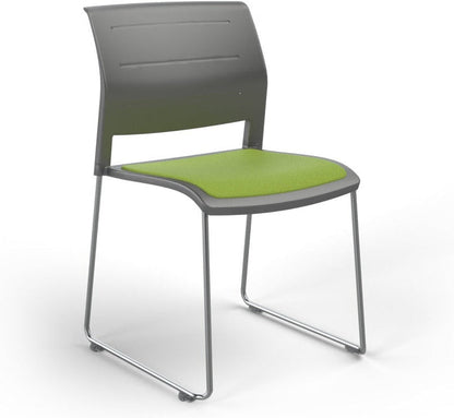 Charcoal / Seat upholstered only / Breathe Lime Green