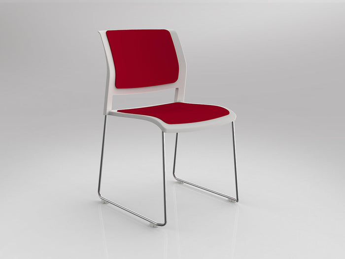 White / Fully Upholstered / Breathe Tomato Red
