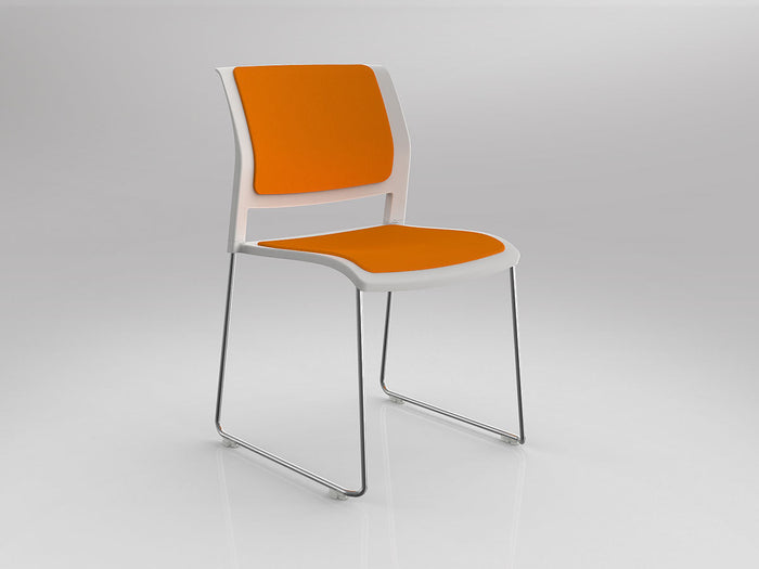 White / Fully Upholstered / Breathe Bright Orange