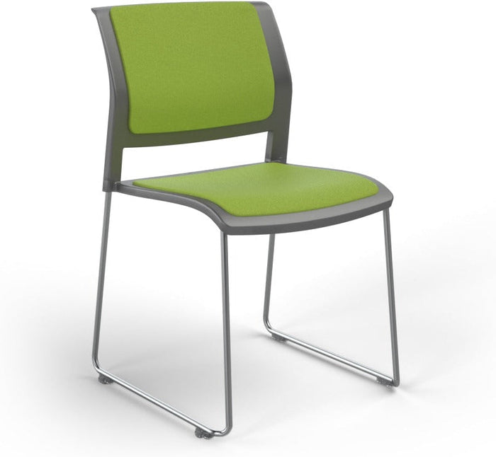 Charcoal / Fully Upholstered / Breathe Lime Green