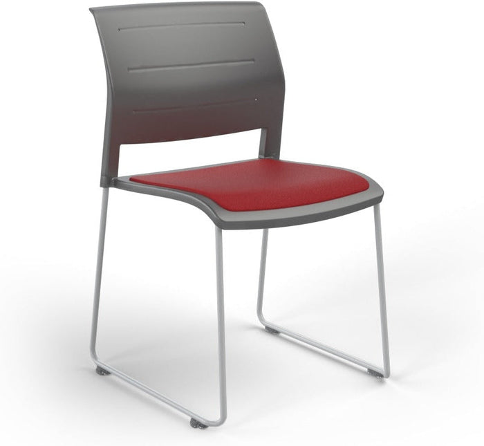 Charcoal / Seat upholstered only / Breathe Tomato Red