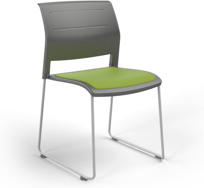 Charcoal / Seat upholstered only / Breathe Lime Green